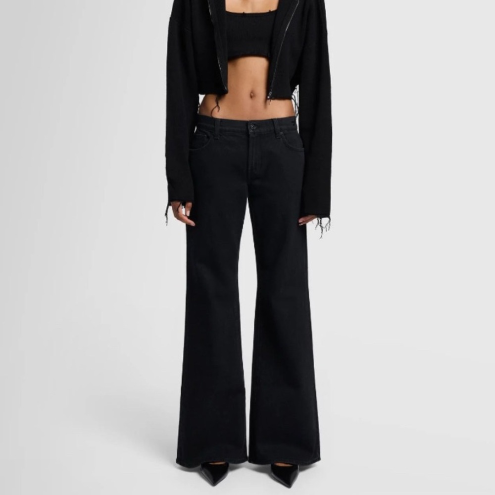 NWT 7 For All Mankind mid rise Black Spencer Flare Jeans,size 29